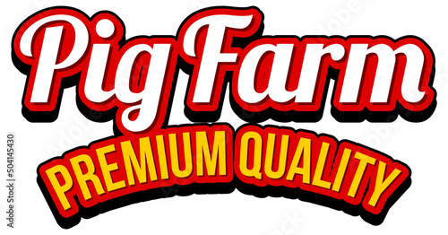Pig farm word logo design for pork products