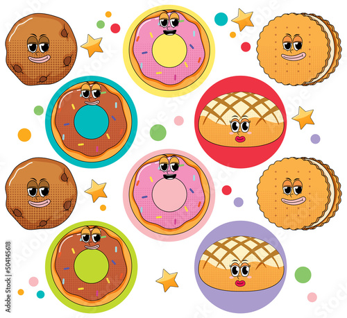 Seamless background with donuts and cookies