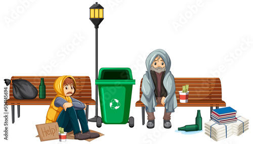 Homeless people in the city