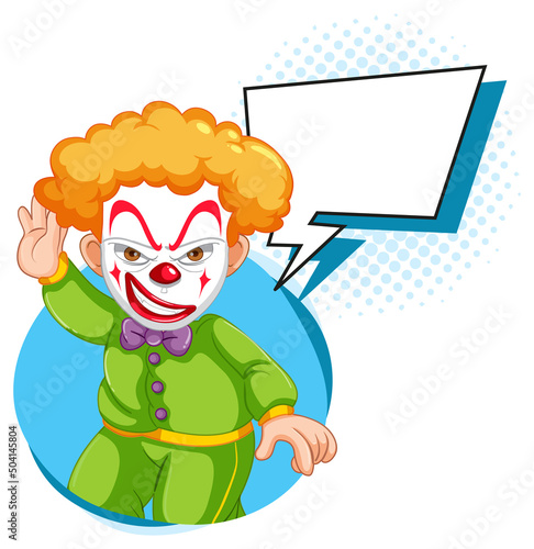 Clown with bubble speech