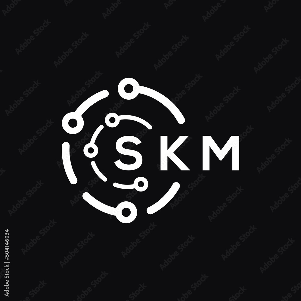 SKM technology letter logo design on black background. SKM creative initials technology letter logo concept. SKM technology letter design. SKM technology letter logo design on black background. SKM creative initials technology letter logo concept. SKM technology letter design.