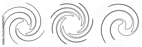 Abstract spiral, swirl, twirl design element. Helix, volute, vortex effect shape