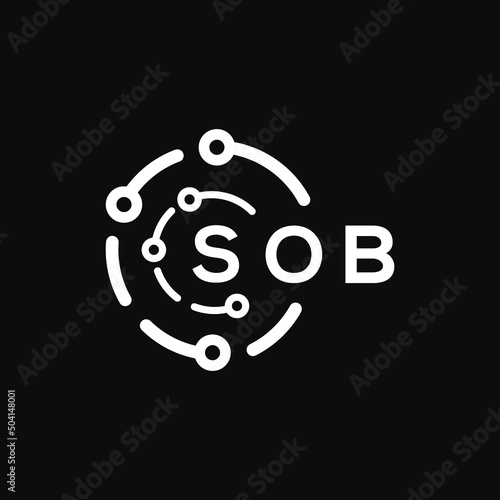 SOB technology letter logo design on black  background. SOB creative initials technology letter logo concept. SOB technology letter design.