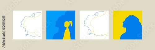 Set of abstract vector backgrounds in ukraine flag colors