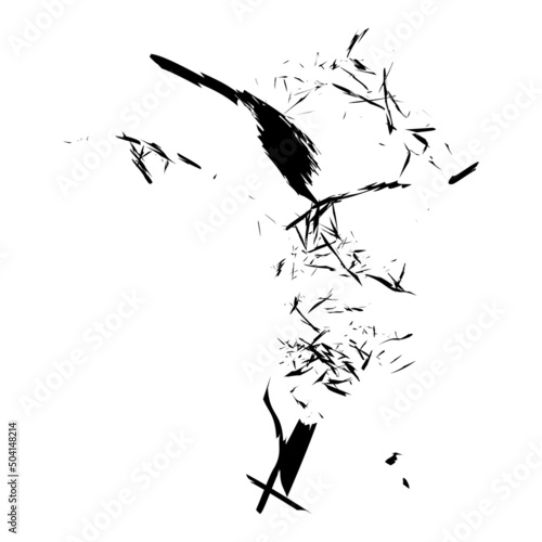 Grungy paint brush, brush stroke effect shape, element