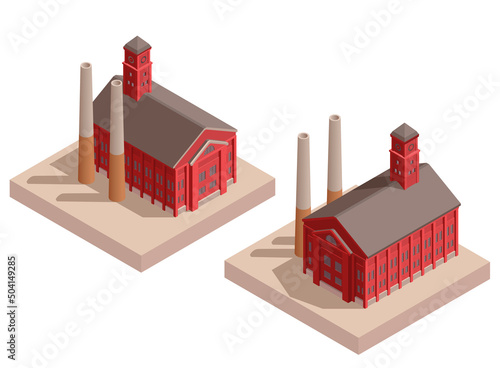 Old Industrial Buildings Isometric