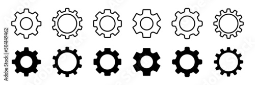 Gear setting icon set. Cog wheel icon. Gear wheel icon. Gear setting icon collection