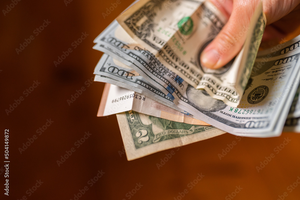 Dollar banknote. Dollars. Paper money, currency, cash. close-up. finance, payments, trade, financial transactions concepts, seasonal discounts, crisis. Dollar banknote. Dollars. Paper money, currency, cash. close-up. finance, payments, trade, financial transactions concepts, seasonal discounts, crisis.