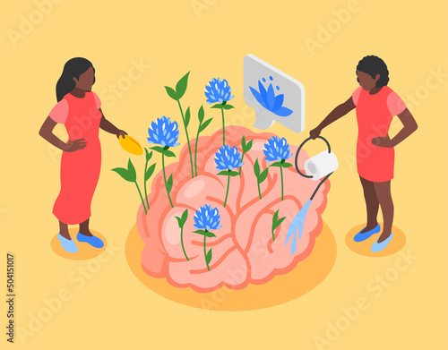 Mental Health Isometric Concept