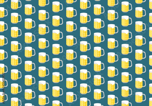 Estampado de jarras de cerveza sobre fondo azul