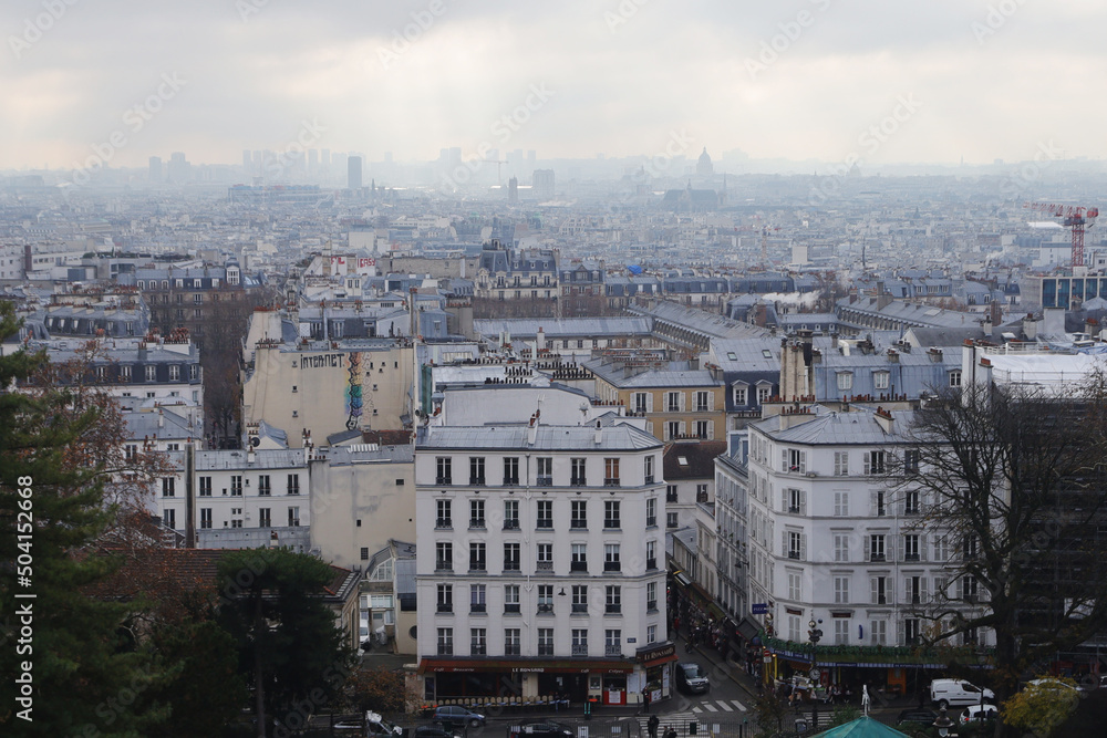 Panorama of Paris from Montpmartre hill