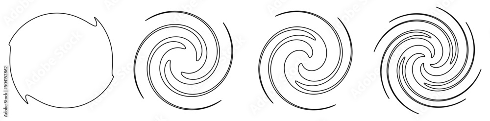 Abstract spiral, swirl, twirl design element. Helix, volute, vortex effect shape