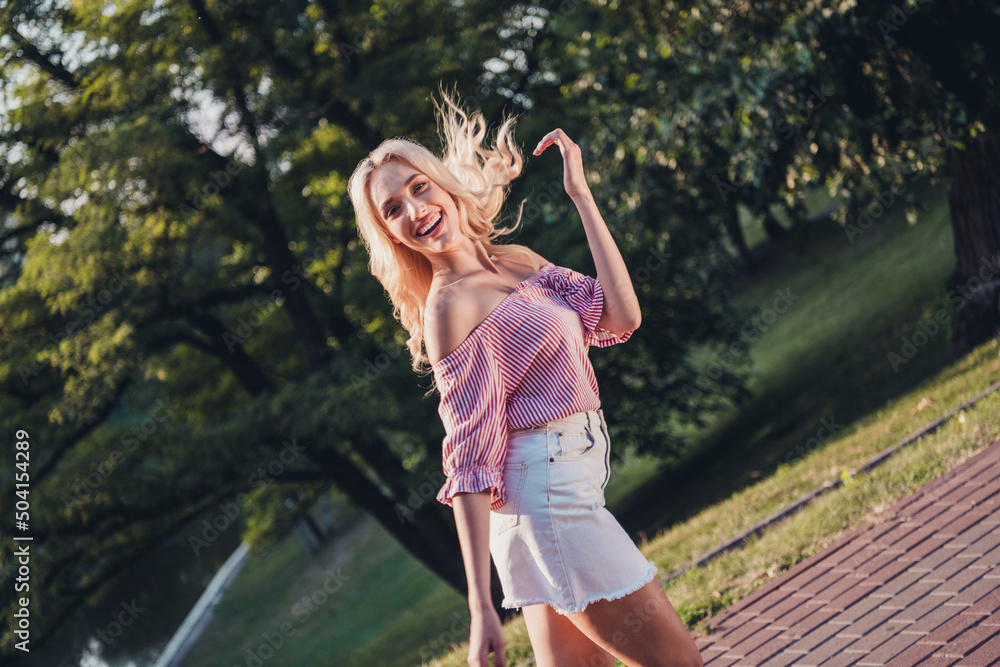 Profile photo of gorgeous adorable person walking throw hair enjoy pastime outside Profile photo of gorgeous adorable person walking throw hair enjoy pastime outside