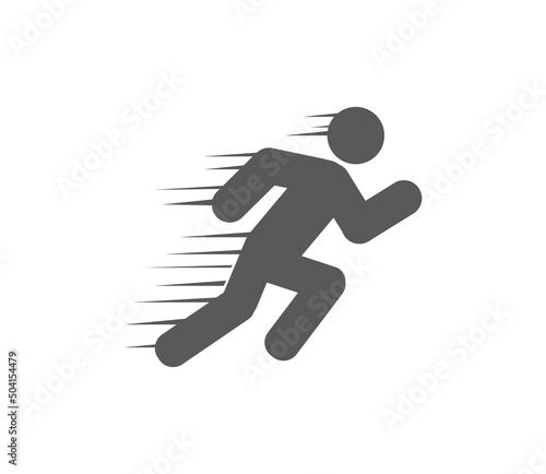 Running icon isolated on white background. running fast. Vector illustration
