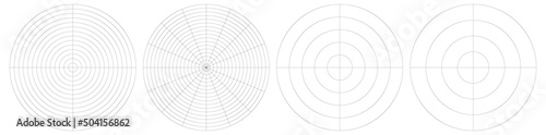 Polar, circular grid, mesh. Pie chart, graph element