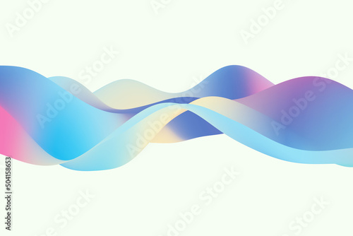 Elegant flow of holographic liquid gradient wave background. Abstract 3d rendering