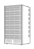 Servers allocated in data center vector stock illustration.