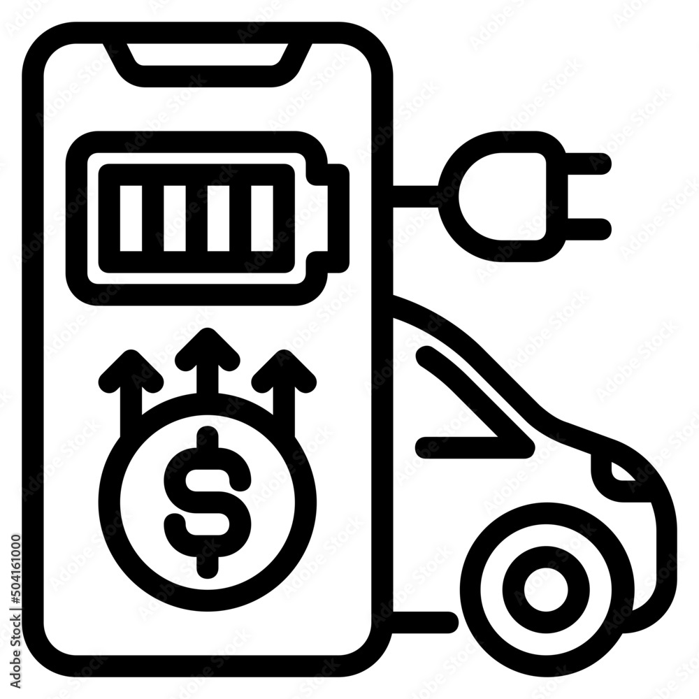 Obraz premium electric car payment icon