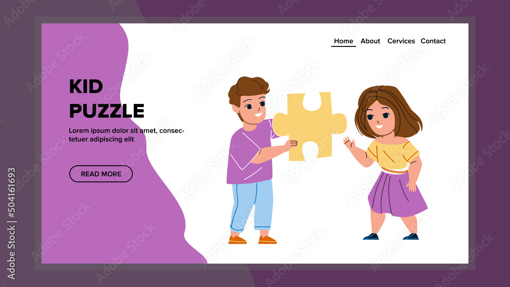 Boy And Girl Kids Puzzle Playing Together Vector. Preschooler Kids Puzzle Smart Game Play And Enjoy Togetherness. Characters Children Funny Leisure Time Web Flat Cartoon Illustration Boy And Girl Kids Puzzle Playing Together Vector. Preschooler Kids Puzzle Smart Game Play And Enjoy Togetherness. Characters Children Funny Leisure Time Web Flat Cartoon Illustration