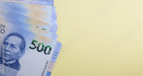 Billede på lærred Mexican peso background with Copy space