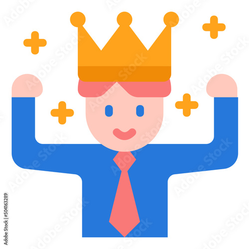 self confident flat icon