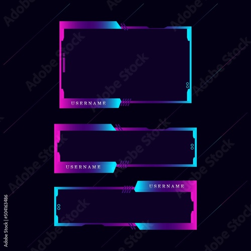 Editable overlay Twitch streaming for gaming tamplate vector	