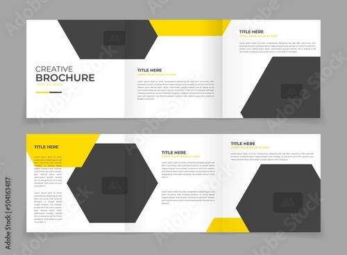 Square trifold business template for company profil