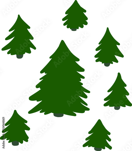 set of christmass trees