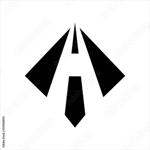 Road letter A icon illustration design