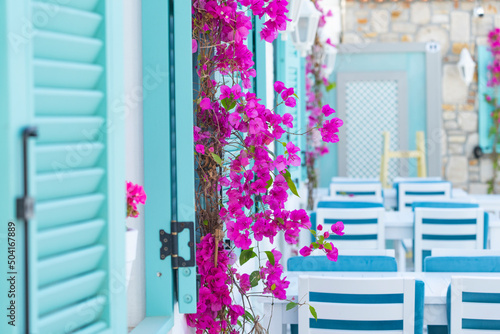 Fototapeta Naklejka Na Ścianę i Meble -  Colorful Sigacik Streets in the Summer Season, Cittaslow City Seferihisar, Izmir Turkey