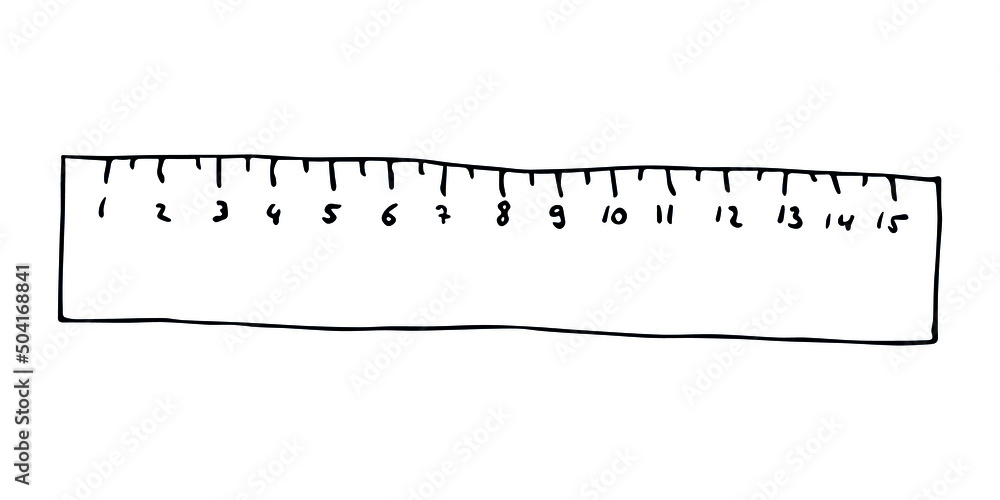 Vector ruler clipart. Hand drawn office supplies illustration. For print, web, design, decor, logo. Vector ruler clipart. Hand drawn office supplies illustration. For print, web, design, decor, logo.