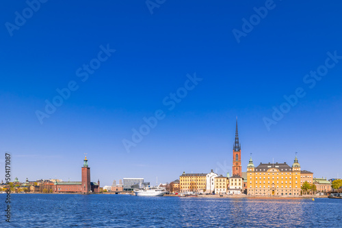 Stockholm city, Sweden. Beautiful panoramic view on a sunny day
