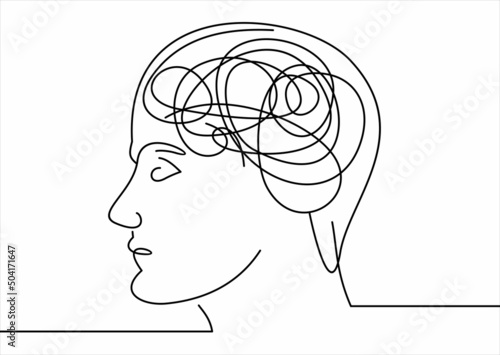 Vector concept confusion in the head.One continuous line drawing