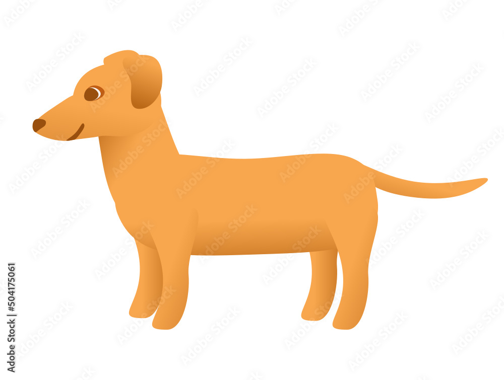 Happy dachshund dog vector in cartoon style Happy dachshund dog vector in cartoon style