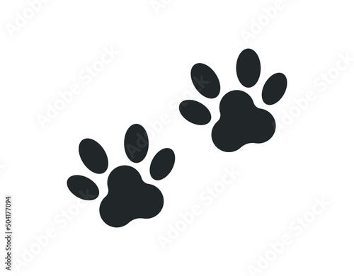 Animal Tracks, cats or dogs paw icon. Vector illustration.