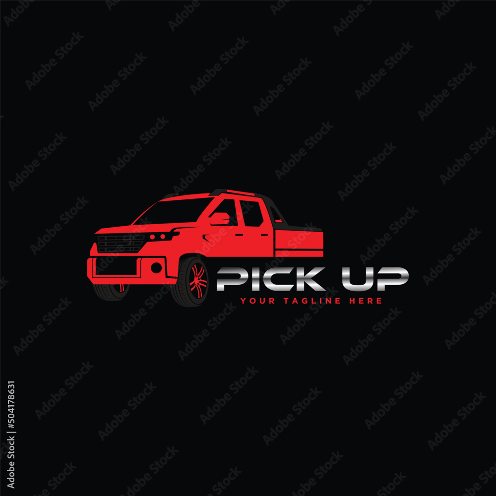 Obraz premium Pick up truck vector, pick up truck logo template