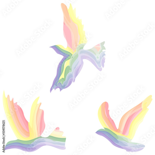 Rainbow bird of freedom.The symbol is LGBT. vector