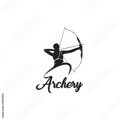 Archer Logo Designs concept, Archery Silhouette Logo designs vector