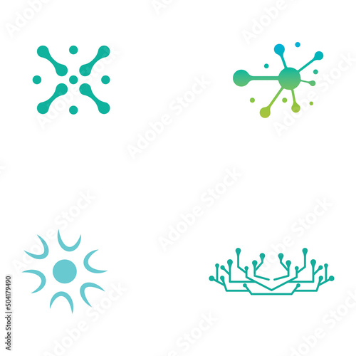 Neuron logo or nerve cell logo with concept vector illustration template.