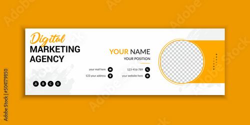 Creative yellow email signature and email footer template design