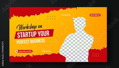 Modern YouTube video thumbnail for workshop promotion Corporate thumbnail and web banner template	