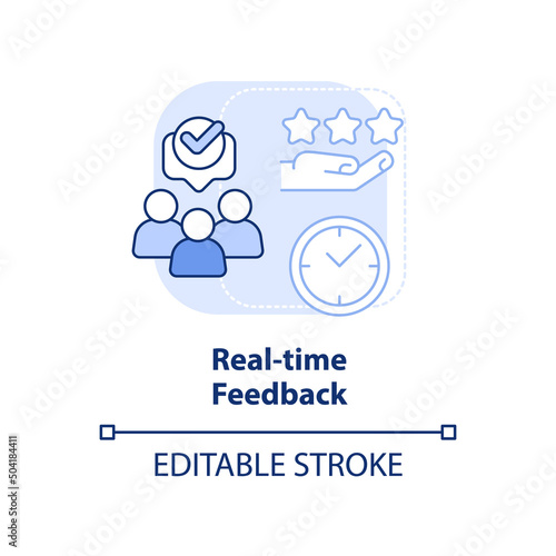 Wallpaper Mural Real-time feedback light blue concept icon. Tendency in skill development abstract idea thin line illustration. Isolated outline drawing. Editable stroke. Arial, Myriad Pro-Bold fonts used Torontodigital.ca