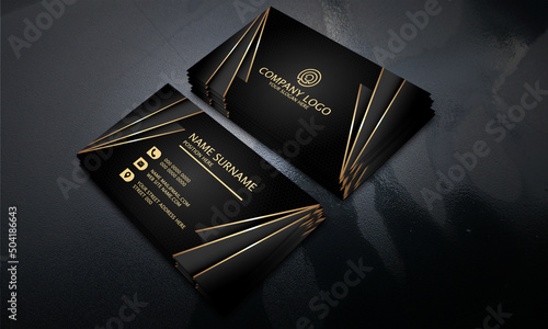 Black and Golden color luxury Modern Business Card