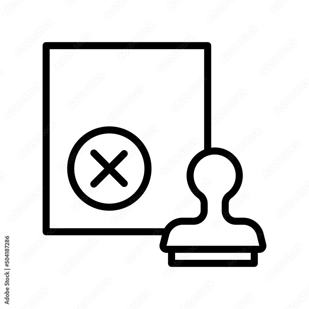 Customs flat line icon. Declaration, passport control, approve stamp. Outline sign mascara for mobile concept and web design, store Customs flat line icon. Declaration, passport control, approve stamp. Outline sign mascara for mobile concept and web design, store