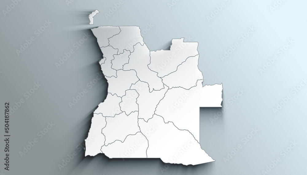 Modern Colorful Map of Angola with Provinces With Shadow Stock ...
