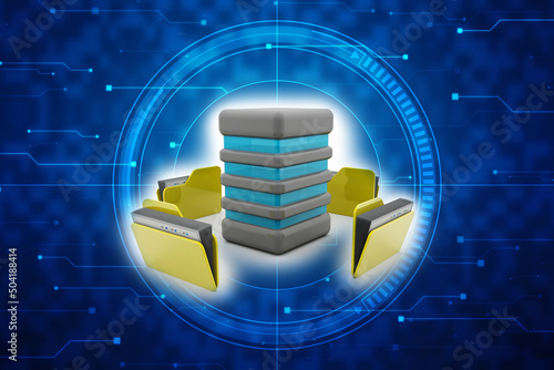 3d illustration of Data sharing concept