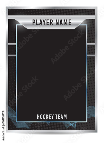 Hockey player trading card frame border template design