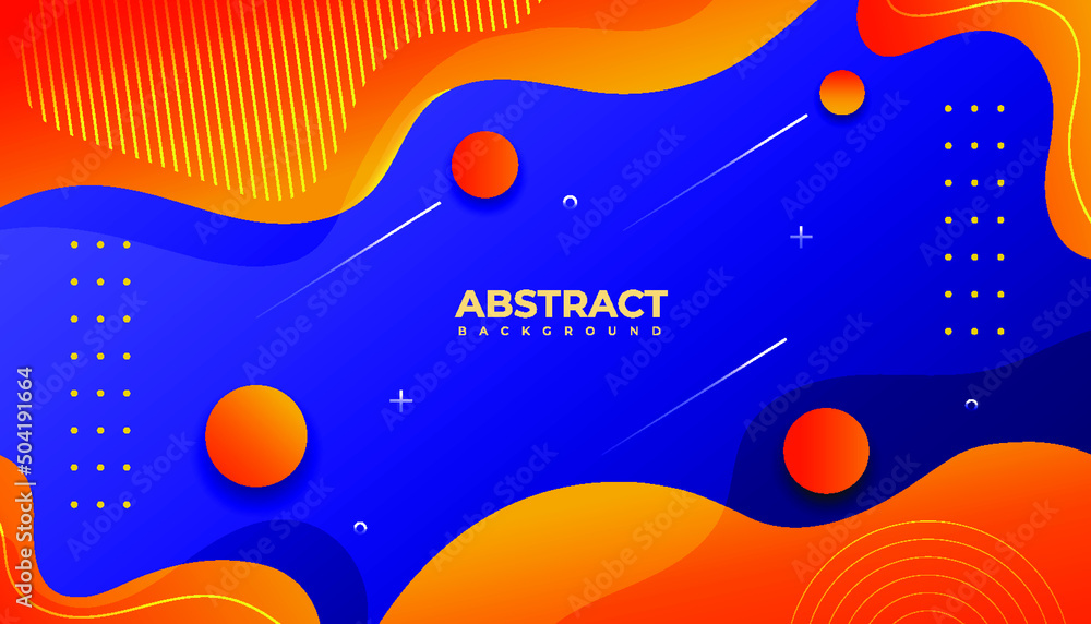 Abstract liquid dynamic waves with blue background. Premium Vector.