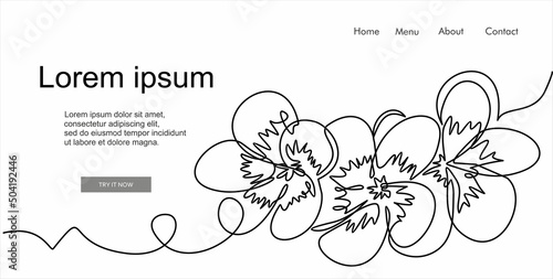 Plumeria flowers in continuous line art drawing style. Group of fragrant tropical plumeria (frangipani, jasmine) flowers. Minimalist black linear sketch on white background. Vector illustration