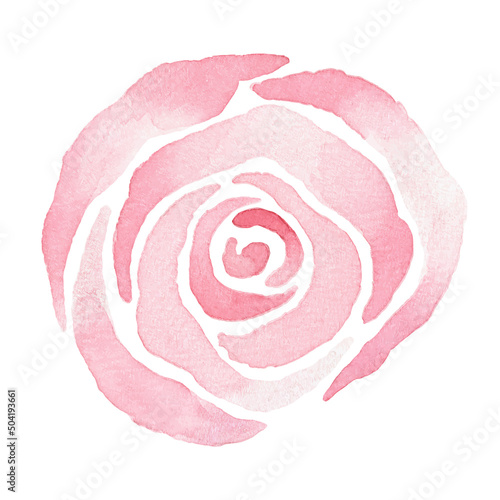 Watercolor flower, pink rose, hand-drawn illustration for your design, an element for invitations, postcards and textiles